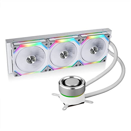 Lian Li Galahad AIO 360 RGB UNI Fan SL120 Edition Blanc – Triple ventilateurs RVB adressables de 120 mm – Refroidisseur liquide AIO CPU – GA-360SLA