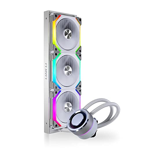Lian Li Galahad AIO 360 RGB UNI Fan SL120 Edition Blanc – Triple ventilateurs RVB adressables de 120 mm – Refroidisseur liquide AIO CPU – GA-360SLA