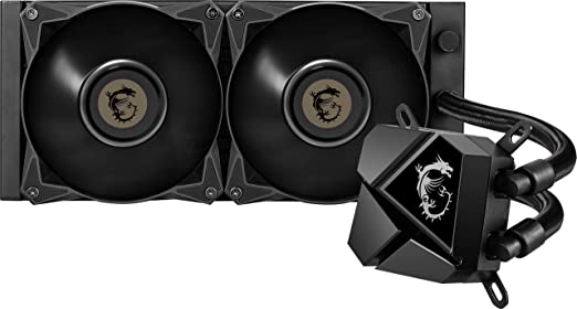 MSI MAG Series CORELIQUID P240 AIO Refroidisseur de processeur liquide, radiateur de 240 mm, deux ventilateurs PWM de 120 mm, compatible LGA1700 et AM5