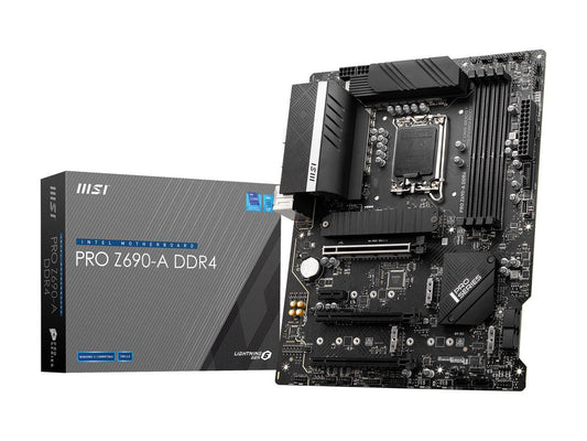 Carte mère MSI PRO Z690-A DDR4 ATX - compatible avec les processeurs Intel Core 12ème génération, LGA 1700 - 14 Duet Rail 55A VRM, DDR4 Boost (5200MHz OC), 1x PCIe 5.0 x16, 3 x M.2 Gen4 x4, 4K/60Hz HDMI, Réseau local 2.5G