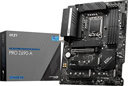 MSI PRO Z690-A ProSeries Carte mère (ATX, Intel Core 12e génération, socket LGA 1700, DDR5, USB 3.2 Gen 2, PCIe 5, LAN 2,5 G, emplacements M.2)