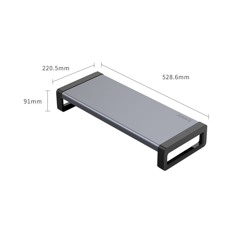 Orico Stand Moniteur Aluminium Gris HSQ-02-GY avec  4x USB 3.0 Expansion Hub
