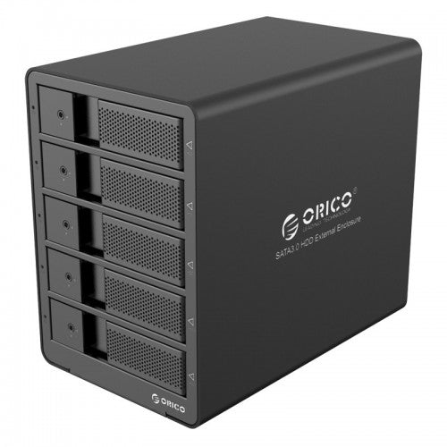 ORICO Aluminum 5 Bay 3.5 inch Enclosure SuperSpeed USB 3.0 to SATA Hard Drive HDD SSD Case RAID 0/1/3/5/10/Combine/Clear RAID Models for Mac OS Windows PC Laptop 5*16TB Max with RAID