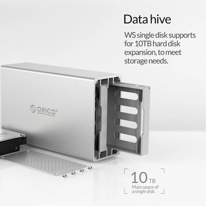ORICO Honeycomb Series WS200C3 SATA 3,5 pouces USB 3.1 USB-C / Type-C Deux baies HDD / SSD Boîtier en alliage d'aluminium Capacité maximale de prise en charge : 20 To