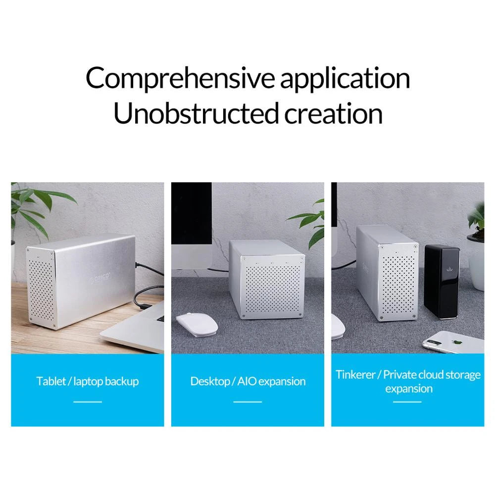 ORICO Honeycomb Series WS200C3 SATA 3,5 pouces USB 3.1 USB-C / Type-C Deux baies HDD / SSD Boîtier en alliage d'aluminium Capacité maximale de prise en charge : 20 To