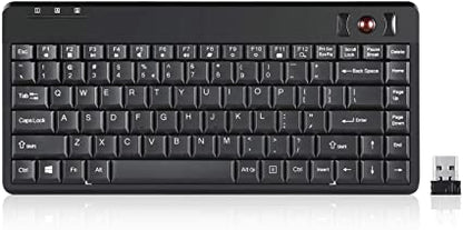Perixx Periboard-706 Mini clavier trackball sans fil avec boule de suivi intégrée de 1,4 cm pour fonction de pointage, noir, disposition anglaise américaine (10532)