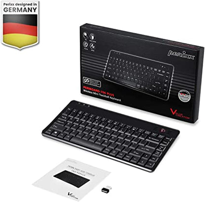 Perixx Periboard-706 Mini clavier trackball sans fil avec boule de suivi intégrée de 1,4 cm pour fonction de pointage, noir, disposition anglaise américaine (10532)