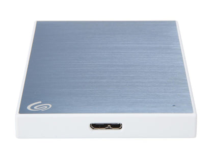 Seagate 2TB Backup Plus Slim Portable External Hard Drive USB 3.0 STHN2000402 Light Blue + 1Yr Mylio Create + 2MO Adobe CC Photography