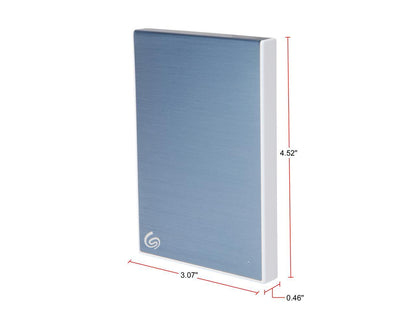 Seagate 2TB Backup Plus Slim Portable External Hard Drive USB 3.0 STHN2000402 Light Blue + 1Yr Mylio Create + 2MO Adobe CC Photography