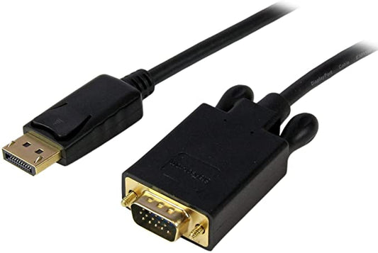 StarTech.com Adaptateur DisplayPort vers VGA - Câble Convertisseur Actif Vidéo Display Port Mâle / VGA Mâle 1080p 1920x1200 - Noir 1,8m