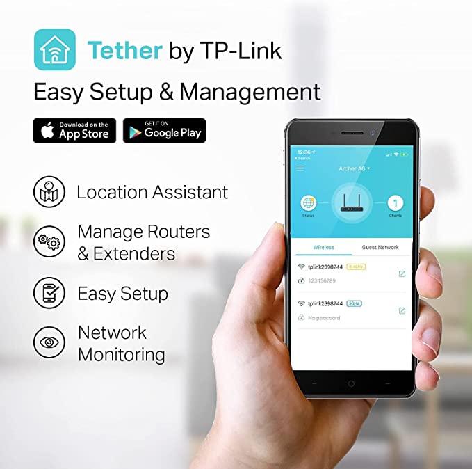 TP-Link AC1200 Archer A6 Smart Dual Band MU-MIMO Routeur Internet Wi-Fi sans fil v2.0