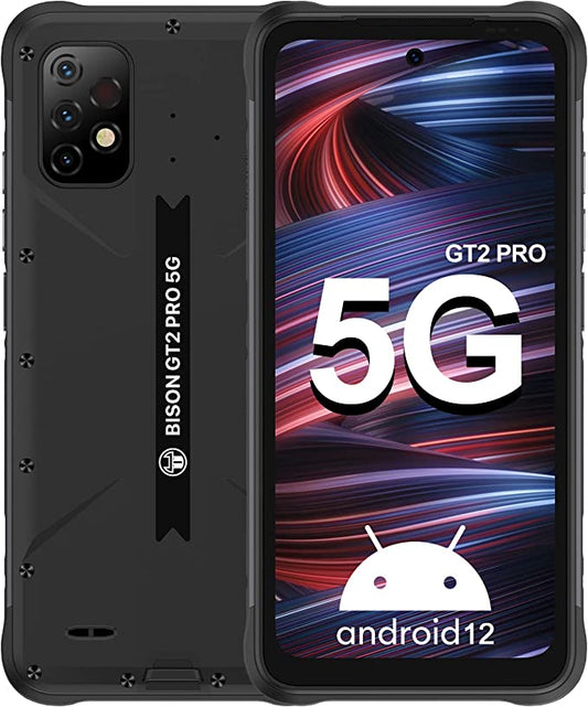 UMIDIGI Bison GT2 Pro 5G Unlocked Cell Phone,Ip68 & Ip69k Rugged Phone,6.5" Fhd+Full Screen 64MP Camera Android12 Smartphone with 6150mAh Battery, CAD Version & Warranty,Hack Black,8GB+256GB