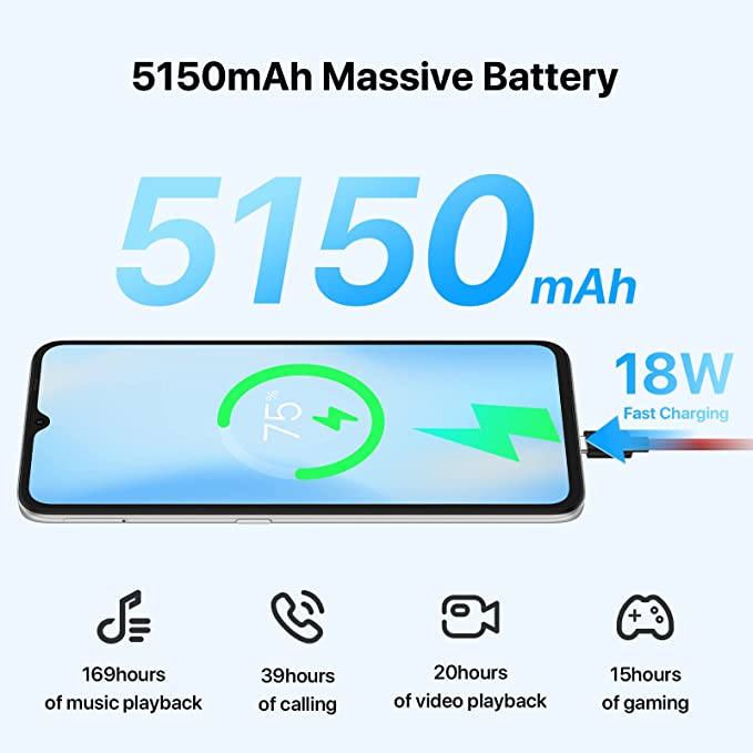 UMIDIGI F3 5G Téléphones portables débloqués Canada, smartphone Android 12, 8 Go de RAM/128ROM NFC Android, grand écran HD Octa-core 6,7", 48 MP + 16 MP + 5 MP AI Triple caméra, batterie 5150 mAh