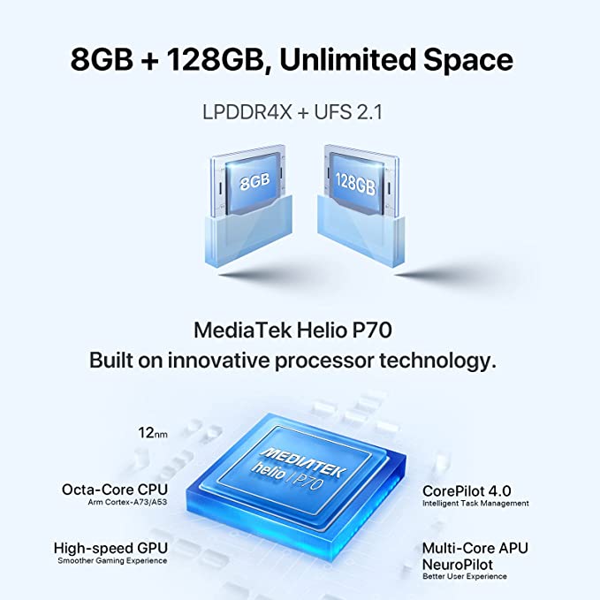 UMIDIGI F3 5G Téléphones portables débloqués Canada, smartphone Android 12, 8 Go de RAM/128ROM NFC Android, grand écran HD Octa-core 6,7", 48 MP + 16 MP + 5 MP AI Triple caméra, batterie 5150 mAh