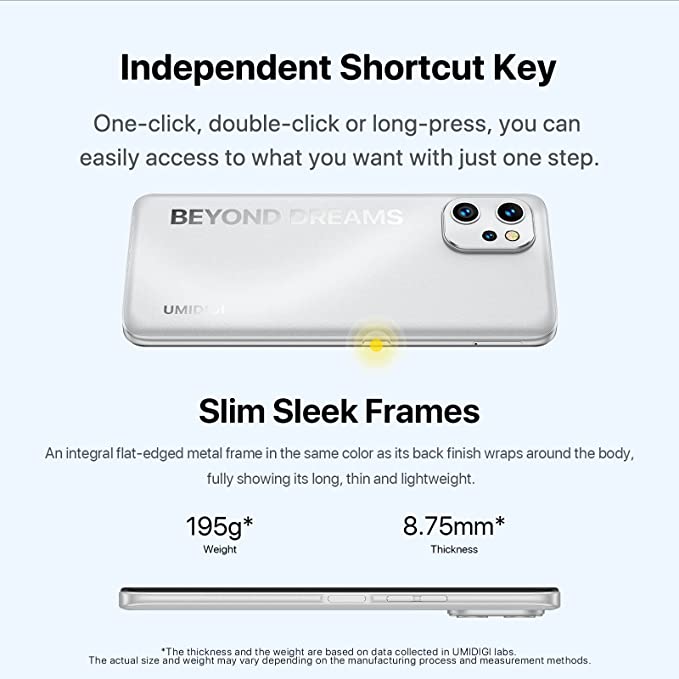 UMIDIGI F3 5G Téléphones portables débloqués Canada, smartphone Android 12, 8 Go de RAM/128ROM NFC Android, grand écran HD Octa-core 6,7", 48 MP + 16 MP + 5 MP AI Triple caméra, batterie 5150 mAh