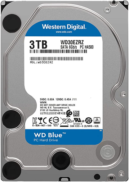 Western Digital Blue WD30EZRZ Disque dur PC 3 To Classe 5400 tr/min SATA 6 Go/s 64 Mo de mémoire cache 3,5"
