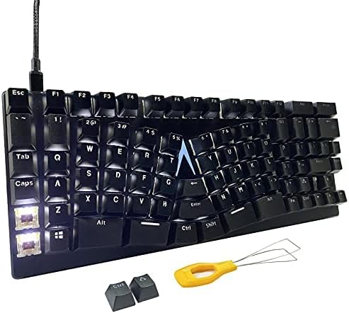Clavier de jeu mécanique ergonomique, X-Bows Butterfly Layout Mech Keebs, USB-C filaire 80 % Ergo KB avec raccourcis clavier et rétroéclairé blanc pour ordinateur de bureau PC (Lite)
