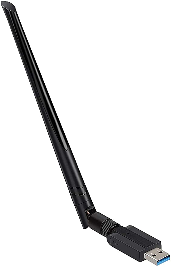 Adaptateur WiFi sans fil 1200 Mbit/s USB 3.0 Dongle WiFi 2,4 G/5G 802.11ac avec antenne à gain élevé pour ordinateur de bureau et PC compatible Windows XP/10/8/8.1/7/Vista, Mac 10.6-10.15